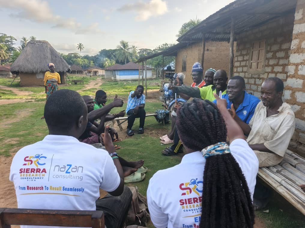 SRCF enumerators conducting a community discussion for field data collection